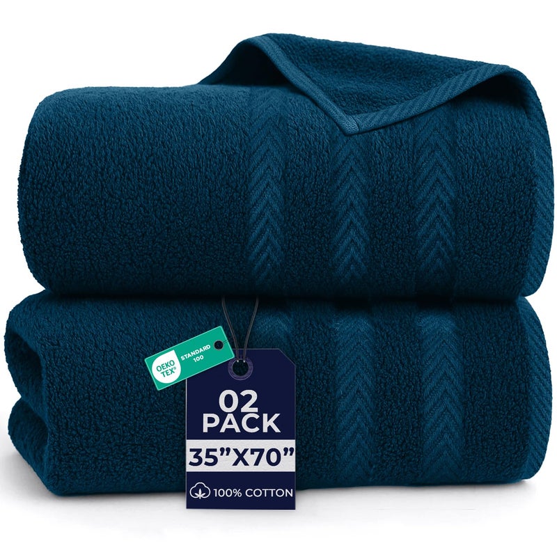 DAN RIVER 2 Pack Luxury Bath Sheets 35x70, 600 GSM, Soft & Quick Dry 100% Ring Spun Cotton Towels Ideal for Hotels, Spas, Gyms & Salons Extra Large, Opal Blue - Image 1